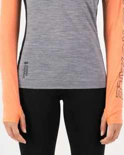 Bella Merino Long Sleeve - Grey Heather / Punch