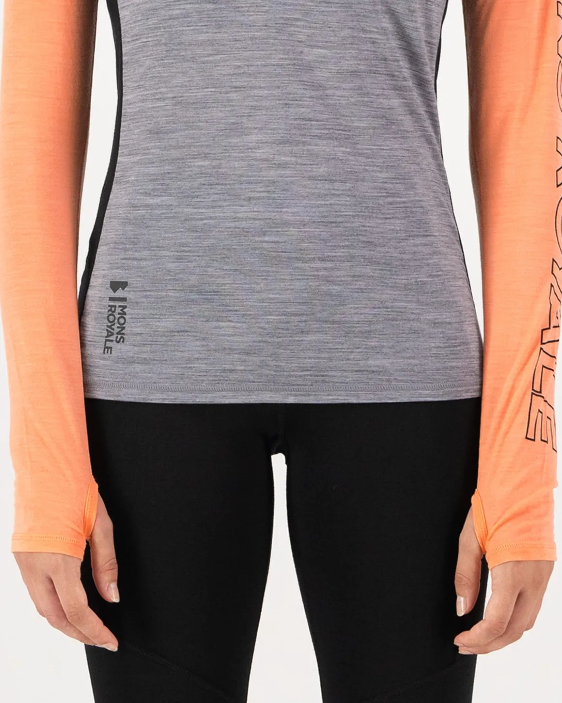 Bella Merino Long Sleeve - Grey Heather / Punch