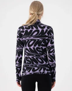 Cascade Merino Base Layer Mock Neck Long Sleeve - Signal Lost Lupin