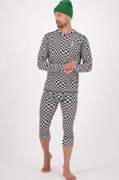 Cascade Merino Base Layer 3/4 Legging - Checkers