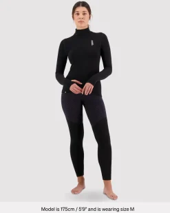 Cascade Merino Base Layer Mock Neck Long Sleeve - Black