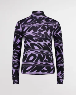 Cascade Merino Base Layer Mock Neck Long Sleeve - Signal Lost Lupin