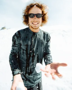 Cascade Merino Base Layer Long Sleeve - Grey Tie Dye