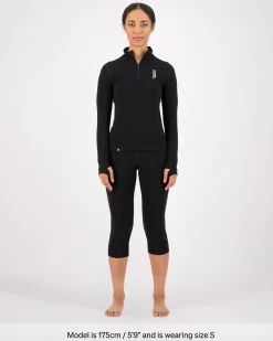 Cascade Merino Base Layer 3/4 Legging - Black