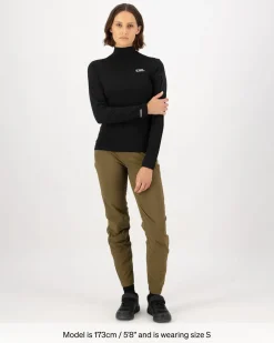 Diversion Merino Mock Neck Long Sleeve - Black