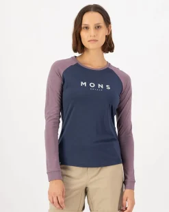 Icon Merino Raglan Long Sleeve - Midnight / Mauve