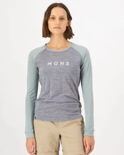 Icon Merino Raglan Long Sleeve - Grey Heather / Dew