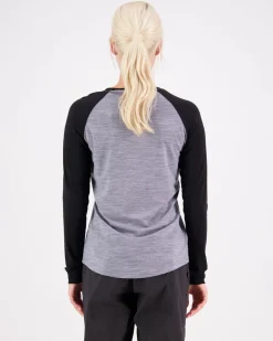 Icon Merino Raglan Long Sleeve - Grey Heather / Black