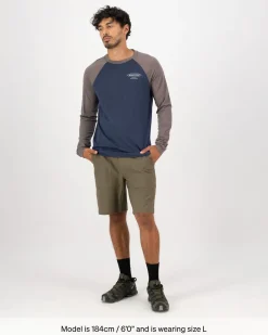 Icon Merino Raglan Long Sleeve - Midnight / Iron