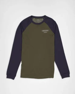 Icon Merino Raglan Long Sleeve - Dark Olive / 9 Iron