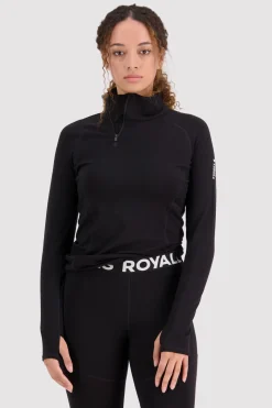 Olympus Merino Base Layer 1/2 Zip Long Sleeve - Black