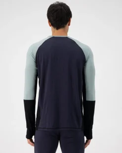 Olympus Merino Base Layer Long Sleeve - Dew / 9 Iron / Black