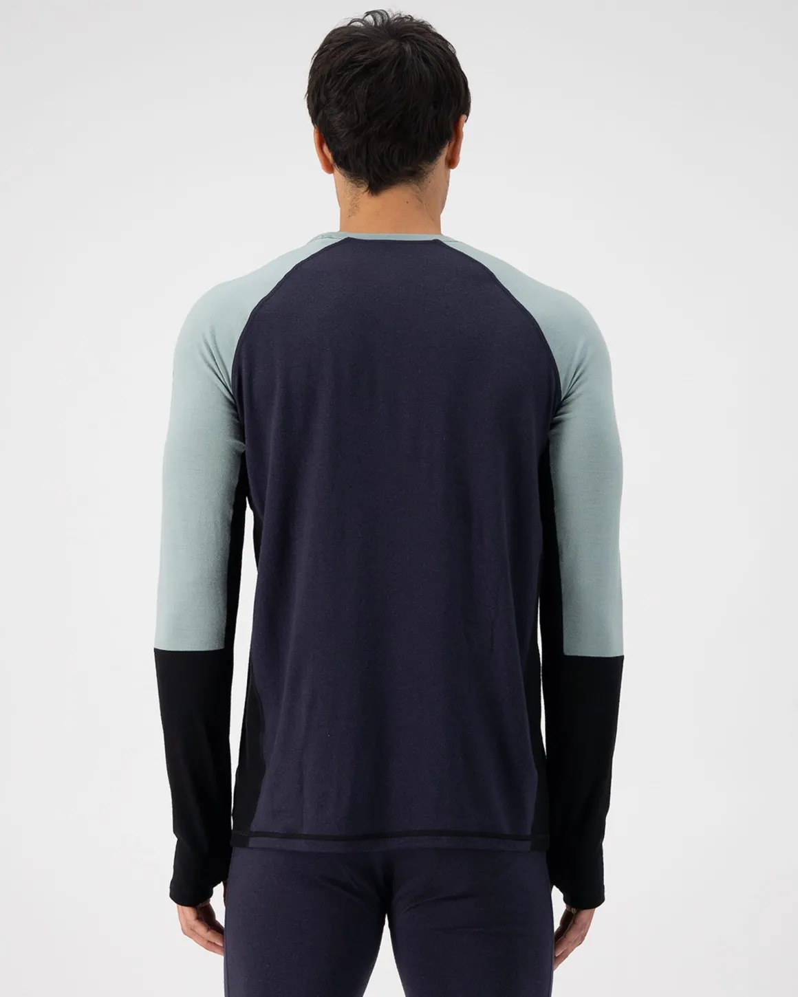 Olympus Merino Base Layer Long Sleeve - Dew / 9 Iron / Black