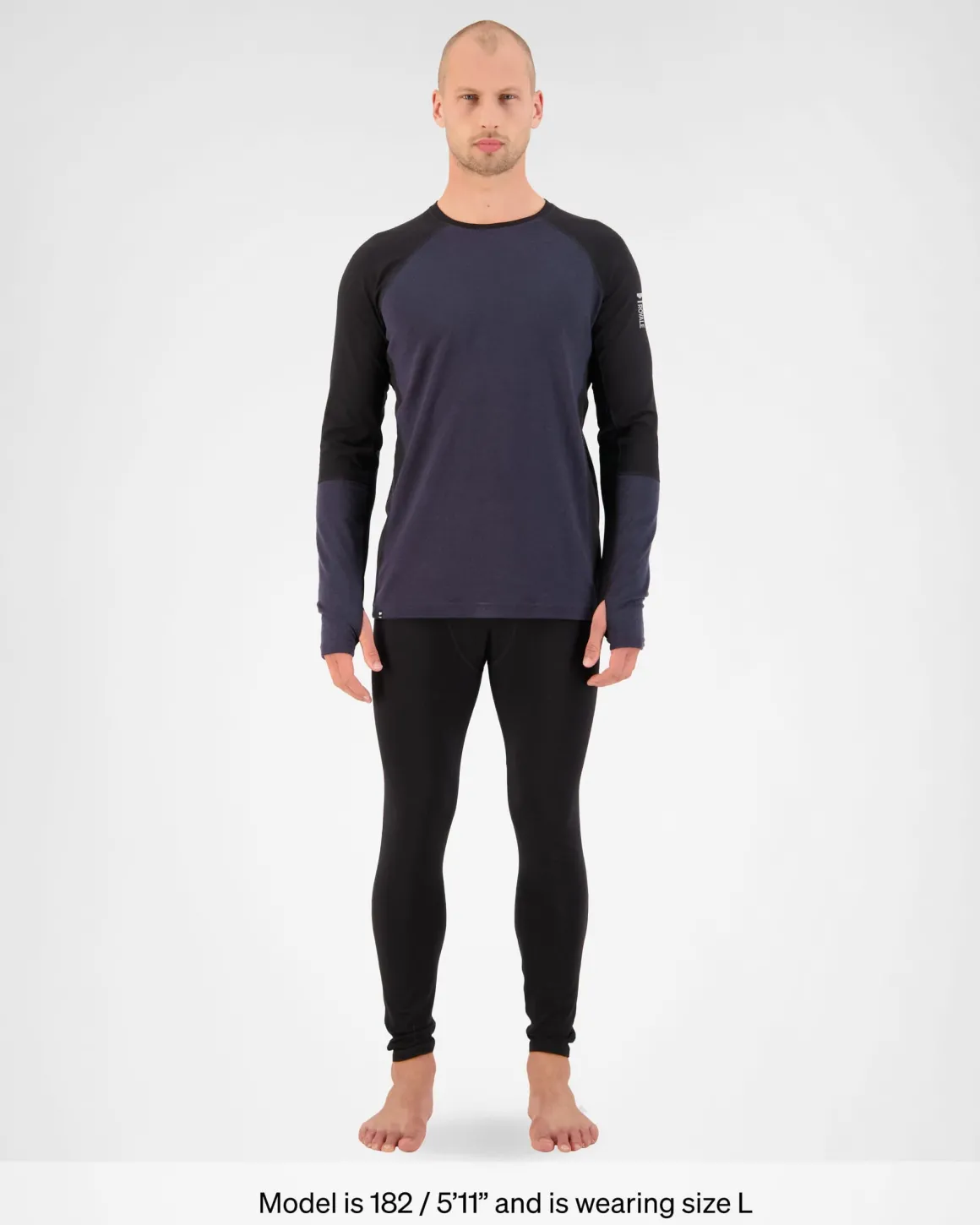 Olympus Merino Base Layer Long Sleeve - Black / 9 Iron