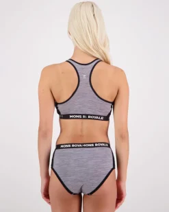 Sierra Merino Sports Bra - Grey Heather / Black