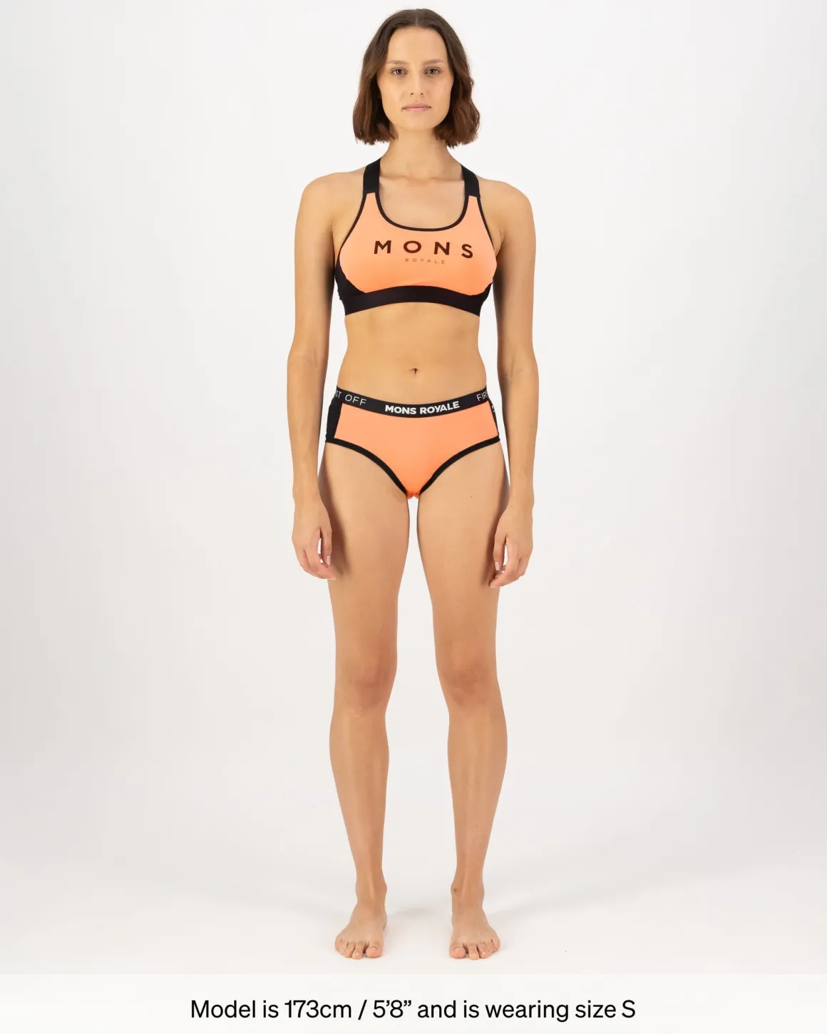 Stella Merino X-Back Bra - Punch / Black
