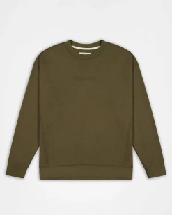 Verdant Merino Organic Cotton Crew - Dark Olive