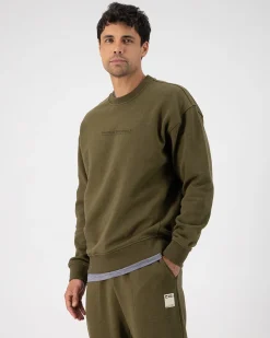 Verdant Merino Organic Cotton Crew - Dark Olive
