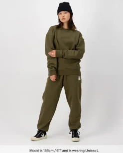 Verdant Merino Organic Cotton Crew - Dark Olive