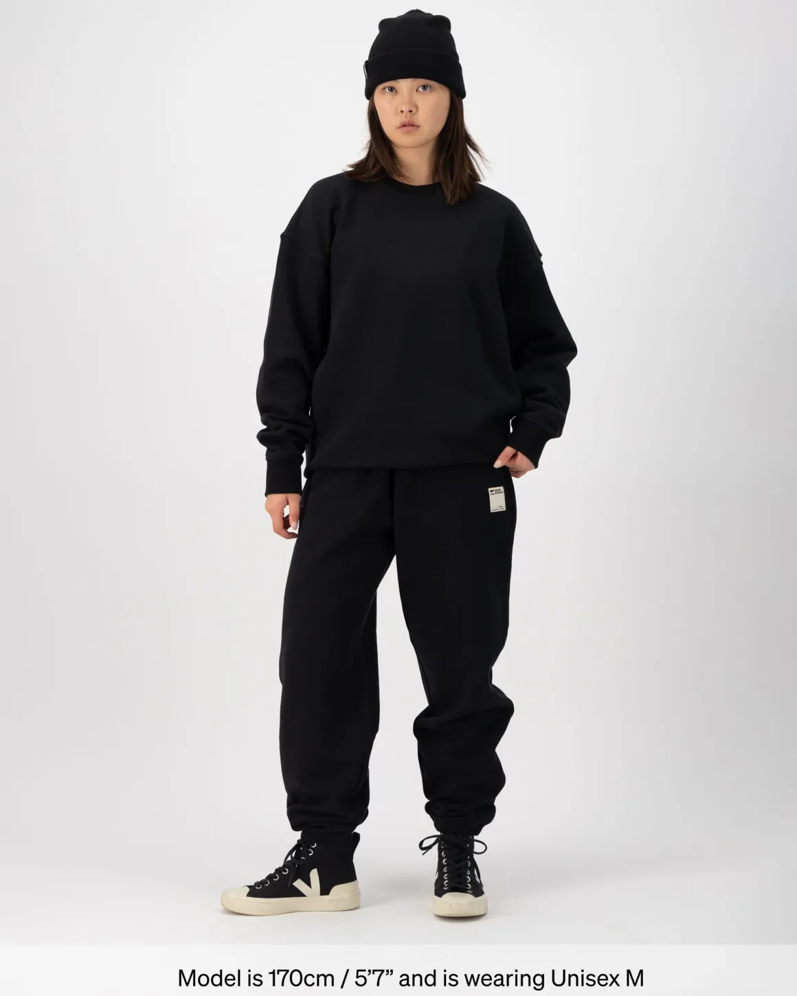 Verdant Merino Organic Cotton Crew - Black