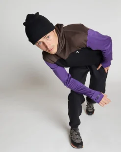 Yotei Merino Powder Hood Long Sleeve - Violet / Cedar / Black